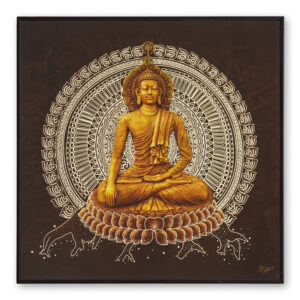 Golden Embossed Wall Painting